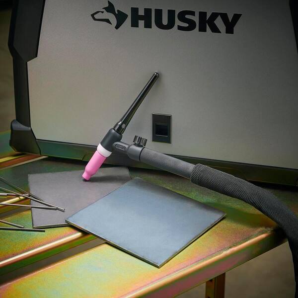 Husky - Single Phase 180 Amp 240-Volt/120-Volt AC Wire Feed 180 MIG Wire Feed Welder with Foot Pedal and Dual Voltage Technology