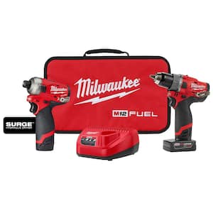 M12 FUEL 12V Lithium-Ion Brushless Cordless SURGE Impact and Drill Combo Kit (2-Tool) with 2 Batteries and Bag