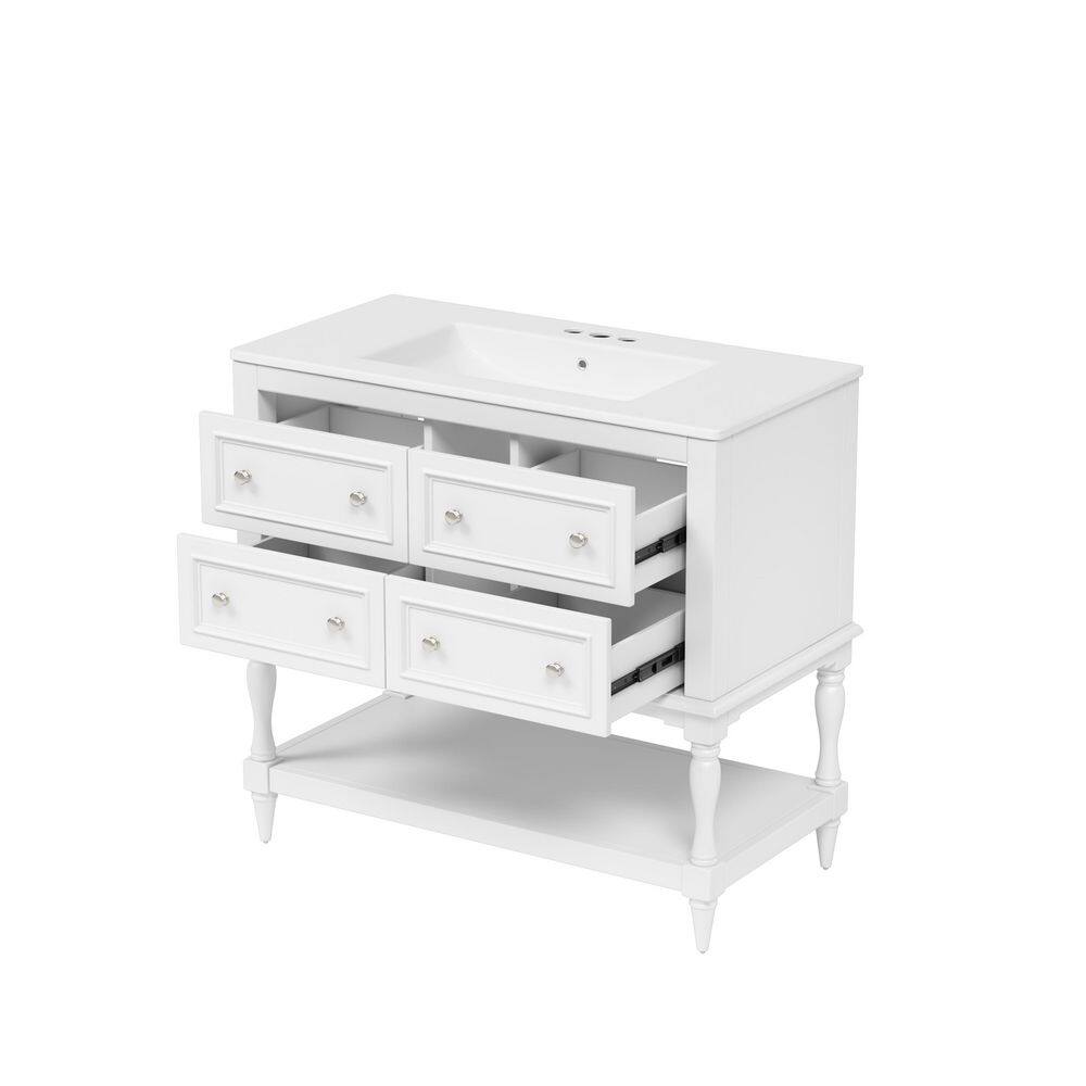 36 in. W x 18 in. D x 34 in. H Bathroom White Linen Cabinet price history on PriceWatchPro