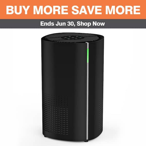 258 sq. ft. 3-Speed HEPA - True Oscillating Console Air Purifier in Blacks,with Timer,PM2.5 Concentration Detection