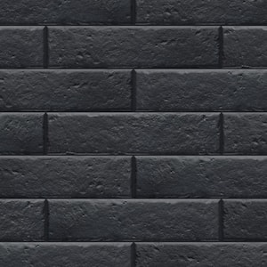 Brooklin Brick Black 2-3/8 in. x 9-1/2 in. Porcelain Floor and Wall Tile (5.78 sq. ft./Case)