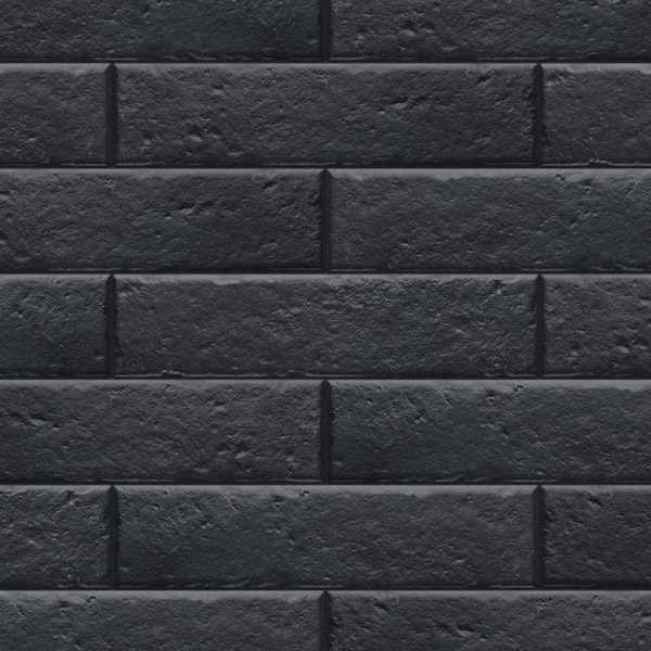 Merola Tile Brooklin Brick Black 2-3/8 in. x 9-3/4 in. Porcelain Floor and Wall Tile (5.78 sq. ft./Case)