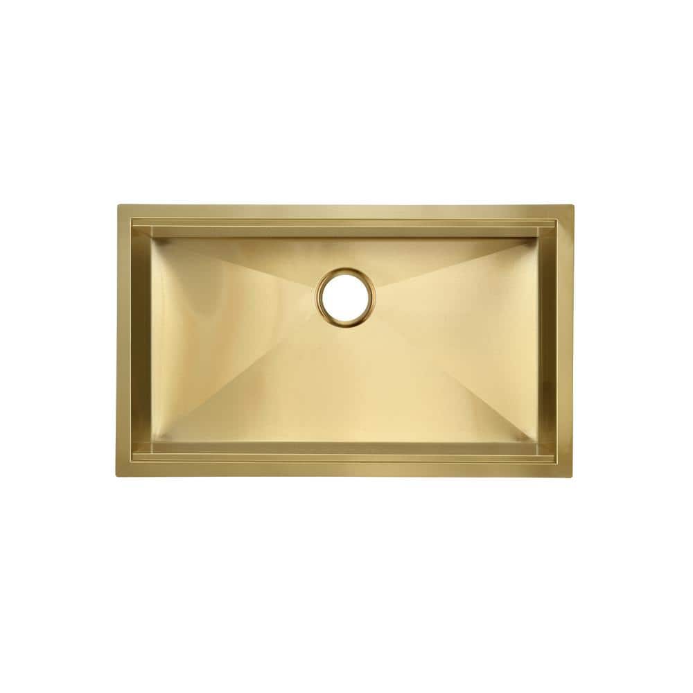 Tourner 32" Gold Stainless Steel Single Basin Farmhouse Sink