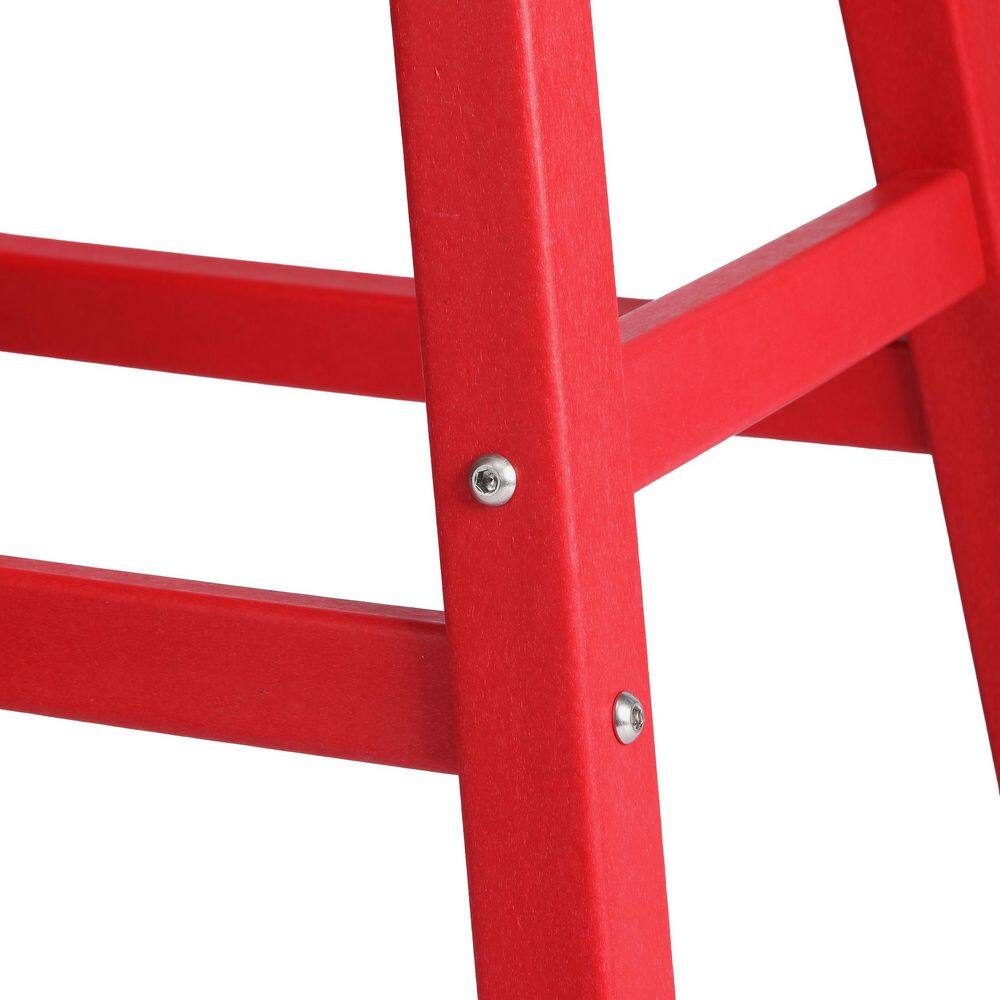 Laguna All-Weather HDPE Curved Saddle Bar Stool 29" Red