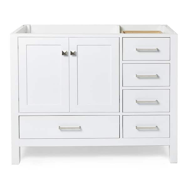 ARIEL Cambridge 42 in. W x 21.5 in. D x 34.5 in. H Freestanding Bath Vanity Cabinet Only in White