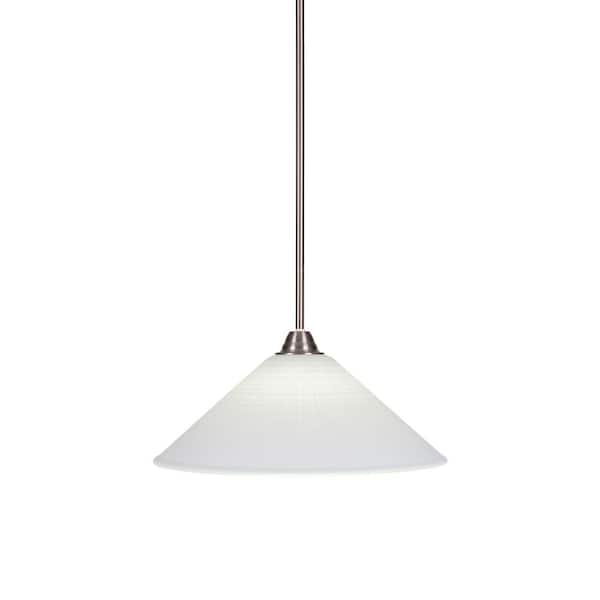 Unbranded Madison 100-Watt 1-Light Brushed Nickel Bowl Mini Pendant Light with Glass Shade