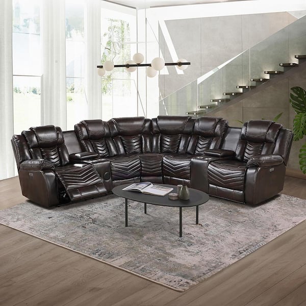 Lazzara Spivey 121 in. Pillow Top Arm 3-Piece Faux Leather