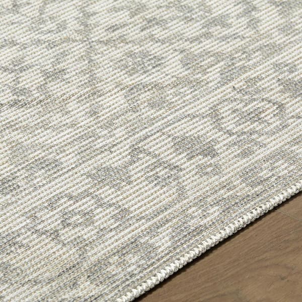 Nabela Noor Home Maan Grey/Off-White Traditional Area Rug, 2 ft. x 7 ft.