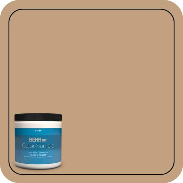 BEHR PREMIUM PLUS 8 oz. #S280-4 Real Cork Satin Enamel Interior/Exterior Paint & Primer Color Sample