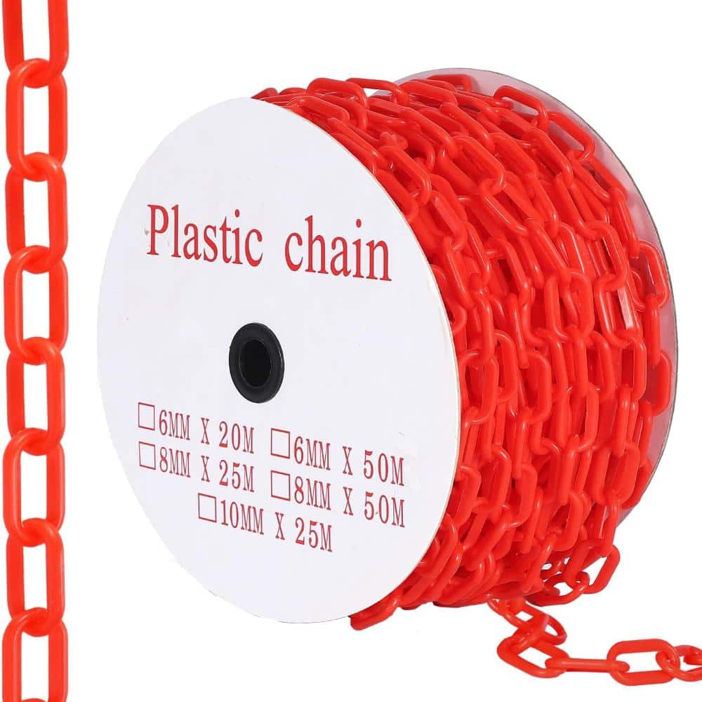 240 FT Plastic Chain Links, Safety Chain with 50 Hooks, Plastic Barrier Chains for Crowd Control, Parking Driveways price history on PriceWatchPro