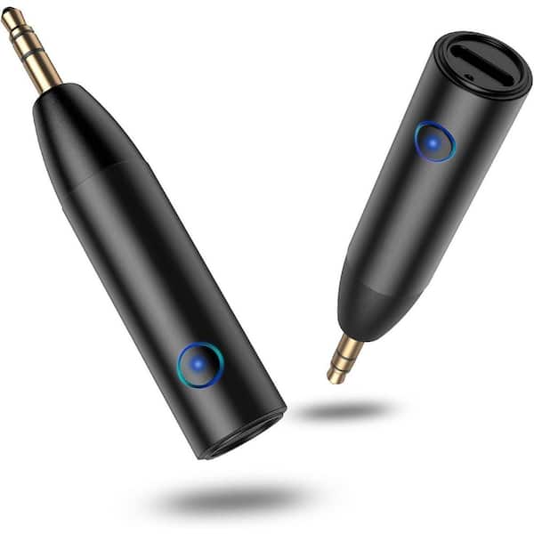 OBJLGEV Bluetooth 5.3 Car Aux Adapter Enhanced Mic 3.5 mm Jack USB-C Charging Sturdy Case for Car Home Stereo