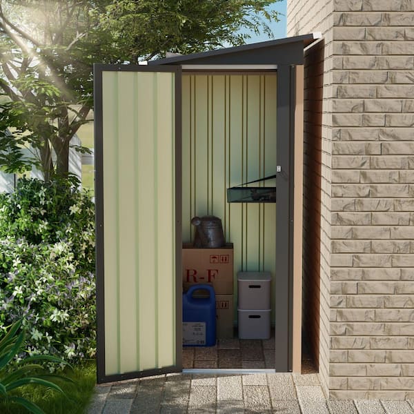Mondawe 5 ft. x 3 ft. Brown Metal Outdoor Storage Shed with Pent