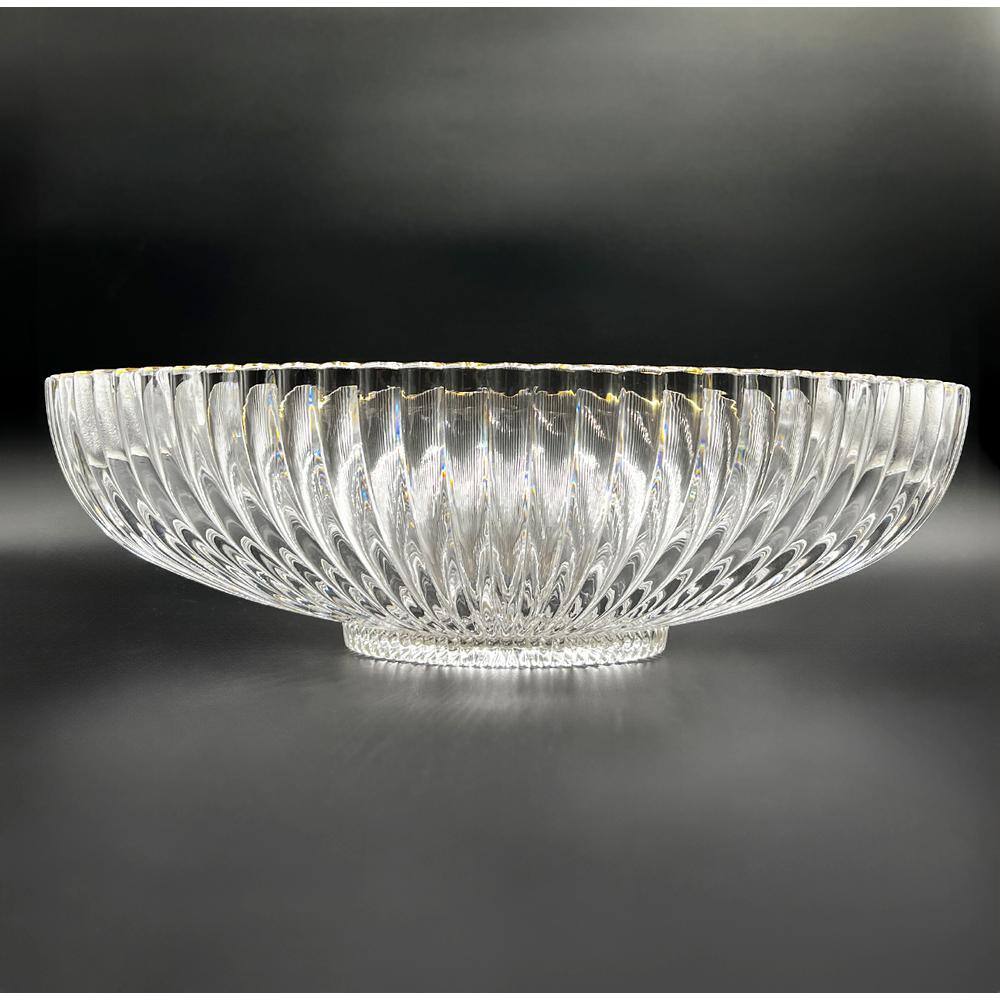 Clear and Gold Oval Glass Vessel Bathroom Sink