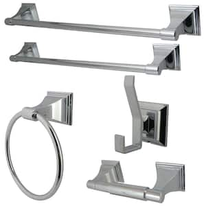 Monarch 5-Piece Bathroom Accessory Set in Chrome