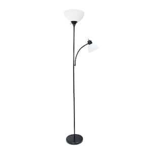 71 in. Black Floor Lamp with Reading Light