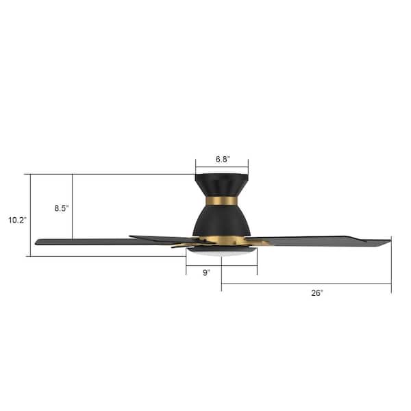 CARRO Essex 52 in. Integrated LED Indoor/Outdoor Black Smart CARRO Essex 52 in. Integrated LED Indoor/Outdoor Black Smart