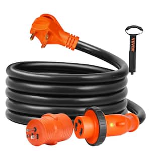 RV Power Cord 15 ft. STW10/3 30Amp 125Volt RV Marine Extension Cord with Locking Plug Lighted End