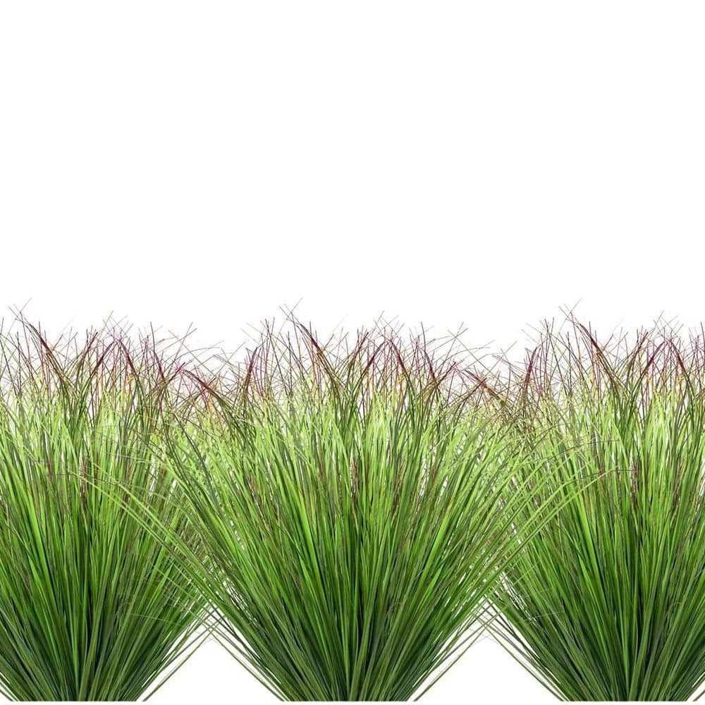 2 in. 20-Pack Artificial Wheat Grass Green and Red Tail UV
