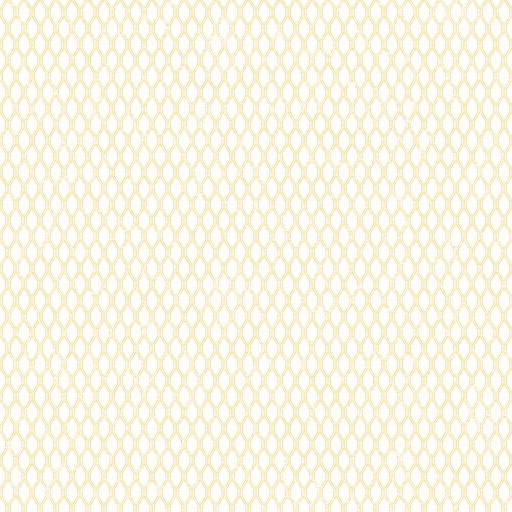 Geometric Diamond Grid Yellow Matte Finish Non-Woven Non-Pasted Wallpaper R