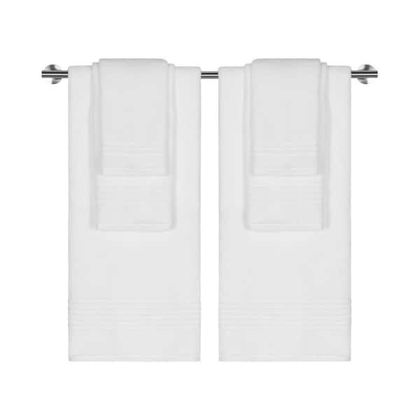 Caro Home 6-Piece White Coventry Cotton Towel Set 6PC2476T26100 - The Home  Depot