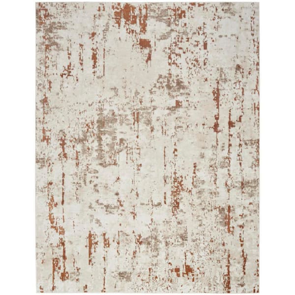 Concerto Ivory Rust 6 ft. x 9 ft. Abstract Contemporary Area Rug