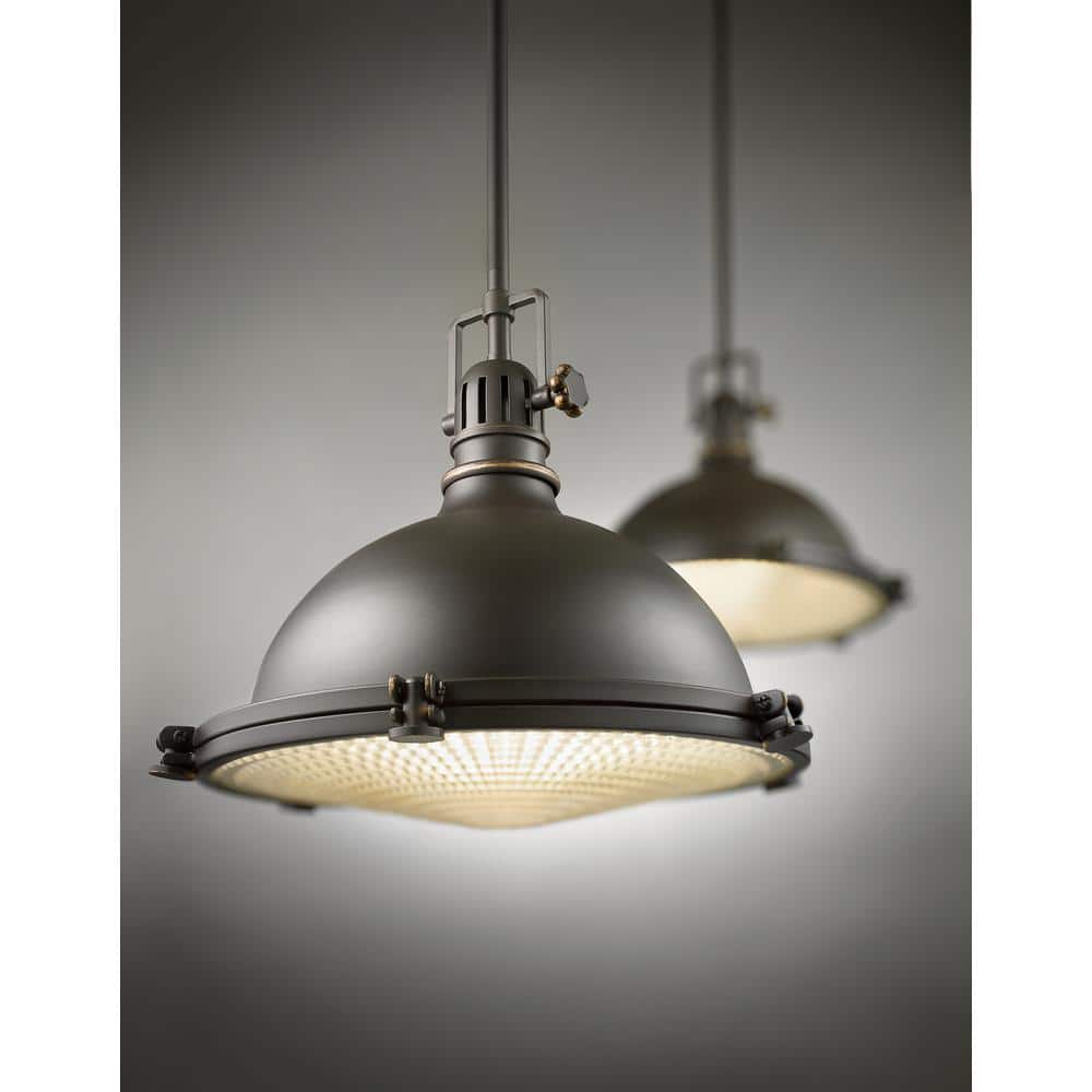 Vintage Charm 13'' Polished Nickel Dome Pendant with Copper Shade
