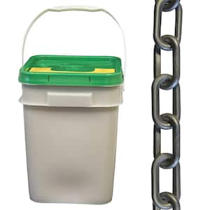 2 in. (#8, 51 mm) x 160 ft. Pail Silver Plastic Chain