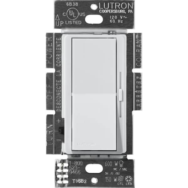 Gray Diva Dimmer Switch for 0-10V LED/Fluorescent Fixtures, Single-Pole or 3-Way, Mist (DVSCSTV-MI)