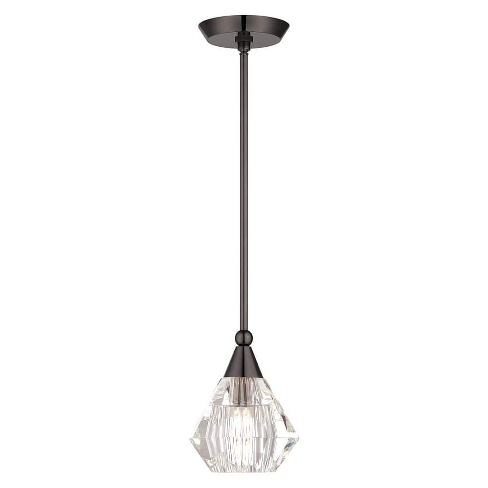 Mays 60-Watt 1 Light Black Chrome Mini Pendant Light with Crystal Shade, No Bulbs Included price history on PriceWatchPro