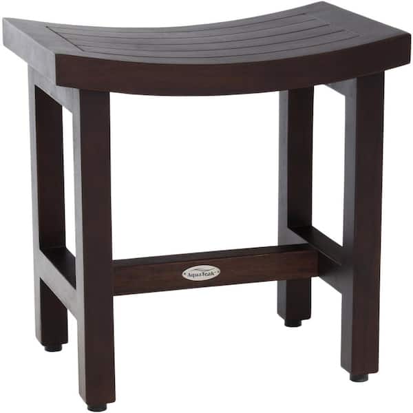 Patented 18 in. x 12 in. Sumba Lotus Mocha-Shield Freestanding  Teak Shower Bench
