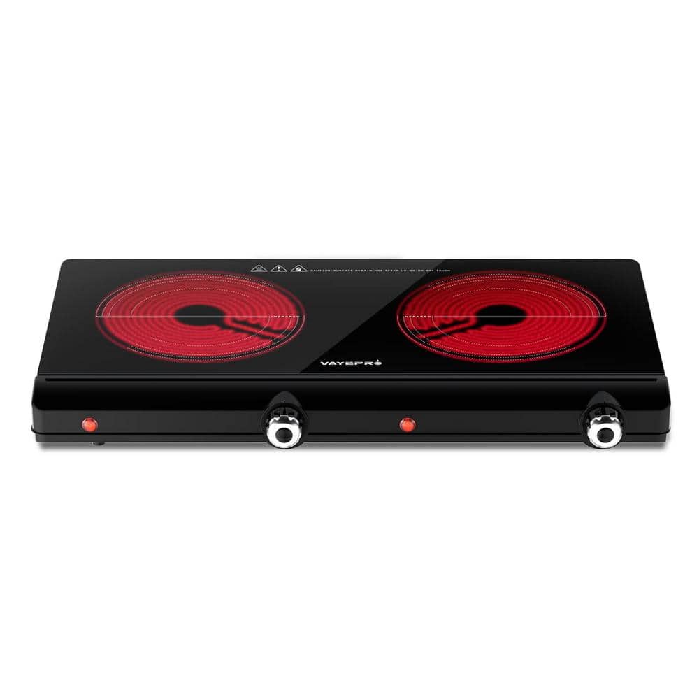 Infrared 2 Burner 12 in. Electric Hot Plate 1800W Portable Electric Stove