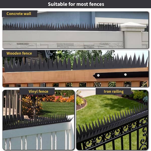 94.4 in. Anti Climb Fence Spikes Metal Security for Outdoor Walls