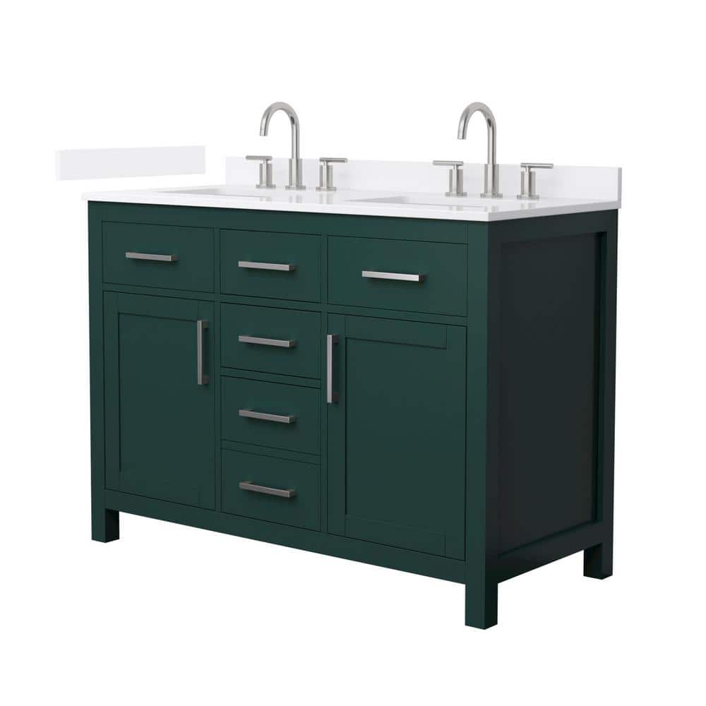 Beckett 48 in. Double Freestanding Green Bath Vanity with White Quartz Top (Assembled) price history on PriceWatchPro