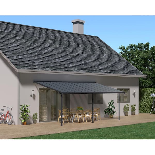 Sierra 10 ft. x 20 ft. Gray/Gray Aluminum Patio Cover