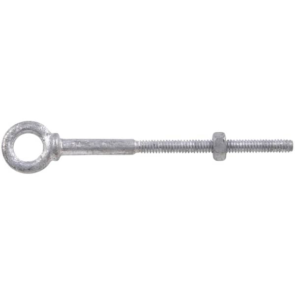 Hardware Essentials 1/4-20 x 4 in. Forged Steel Hot-Dipped Galvanized Eye Bolt with Hex Nut in Shoulder Pattern (5-Pack)