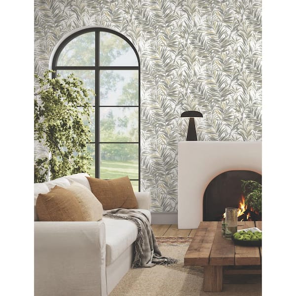 Grey Swaying Palms Neutral Non-Pasted Non-Woven Matte Wallpaper