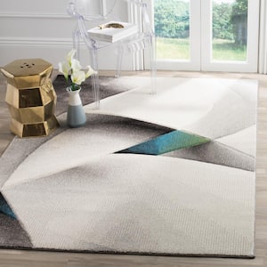 Hollywood Gray/Teal 5 ft. x 8 ft. Speckled Abstract Area Rug