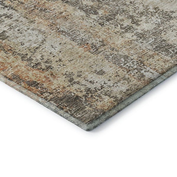 Mayfield Premium Machine Washable Abstract AMF1161 Terracotta 9 ft. x 12 ft. Area Rug