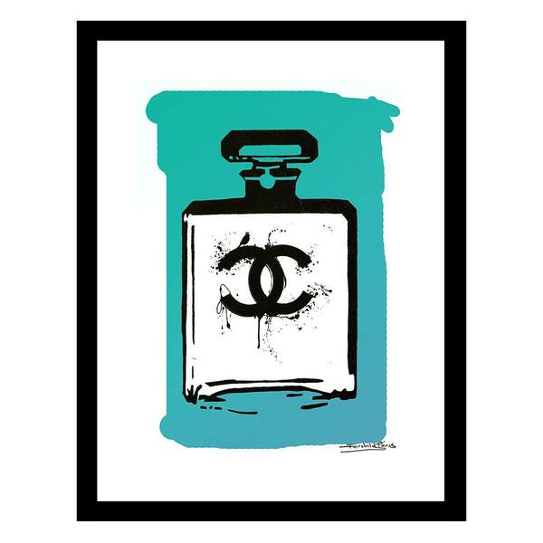 VENICE BEACH Collections Designer Fashion Glam Perfume Bottle by Fairchild Paris Framed Graphic Print Abstract Poster Art Print 18 in. x 14 in.