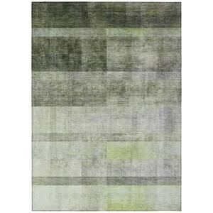 HomeRoots Olive Green 9 ft. x 12 ft. Woven Solid Color Rectangle Indoor ...