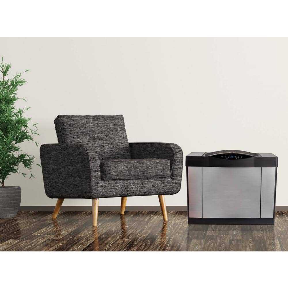 AIRCARE Black and Brushed Nickel Evaporative Humidifier with Digital Controls