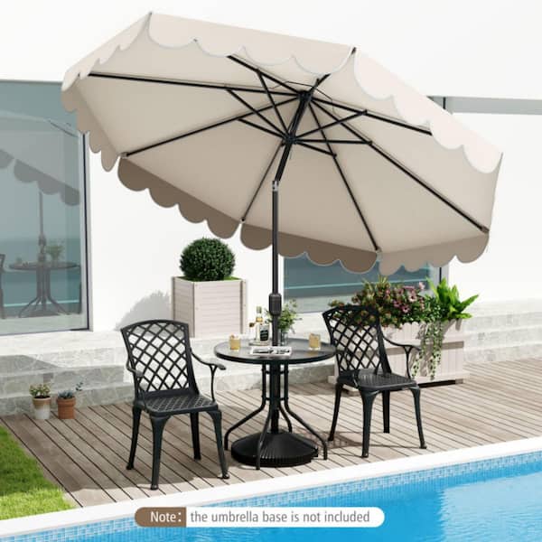 country boy patio umbrella Boyel Living 10 ft. Patio Umbrella in Beige Outdoor Market Umbrella with Crank, Tilt Adjustment