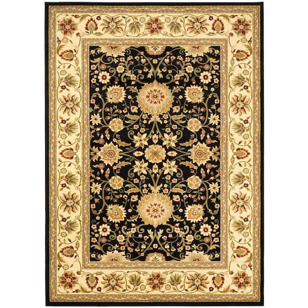 Lyndhurst 10 ft. x 14 ft. Black/Ivory Floral Area Rug