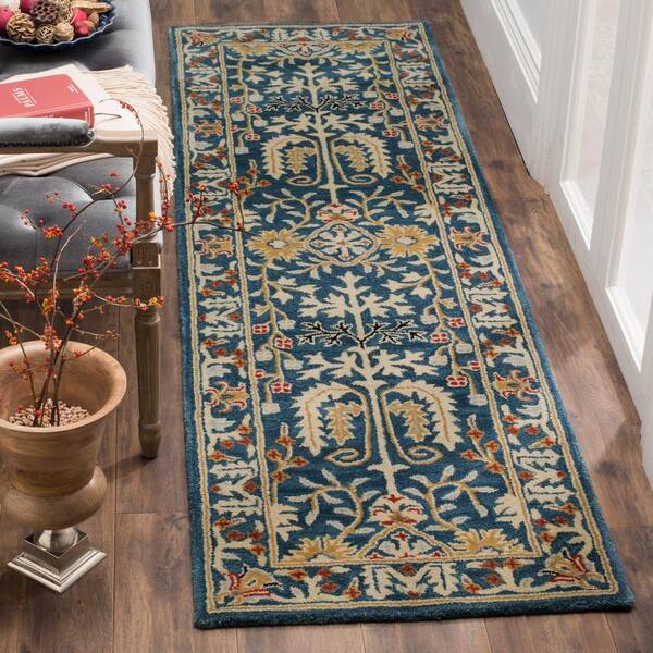 Antiquity 2 ft. x 16 ft. Dark Blue/Multi Oriental Runner Rug