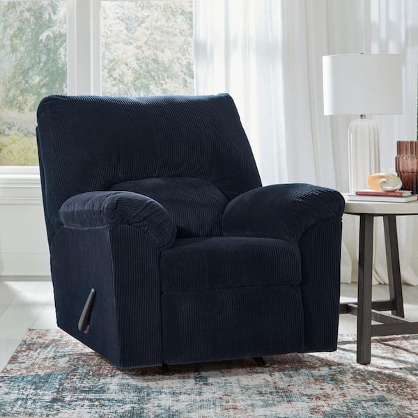 SimpleJoy Blue Polyester Rocker Recliner