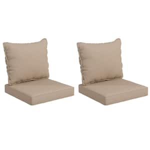 4-Piece Patio Chair Cushion and Back Pillow Set, Seat Replacement Patio, Beige