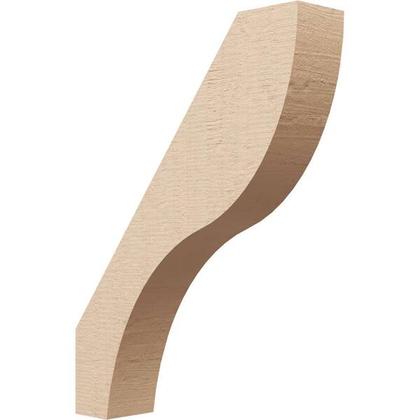 Ekena Millwork 3 in. x 18 in. x 14 in. Geneva Rough Cedar Woodgrain Timberthane Polyurethane Knee Brace, Primed