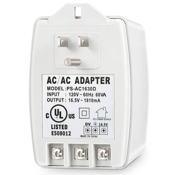1 Pack 16V 30VA AC Plug in Doorbell Transformer Universal Adapter PTC Fuse Compatible with Ring Nest UL Listed