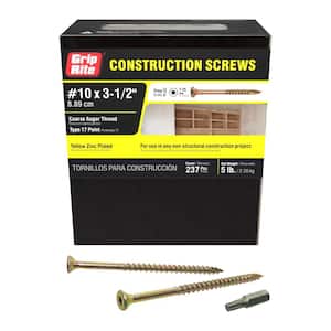 #10 x 3-1/2 in. Star Drive Dual Flat Head Coarse Thread Construction Screws 5 lb. Box