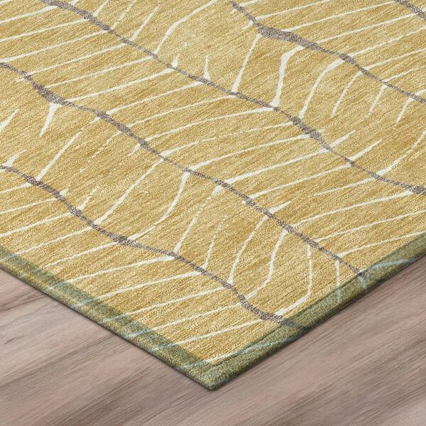 Chantille Machine Washable Indoor/Outdoor Abstract ACN3038 Gold 3 ft. x 4 ft. Area Rug